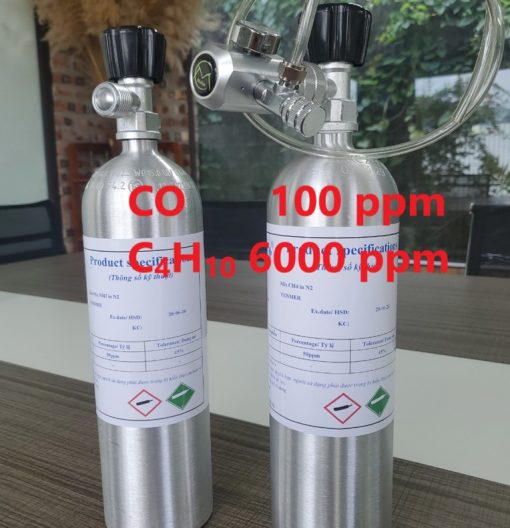 Chai khí CO 100 ppm C4H10 6000 ppm hiệu chuẩn