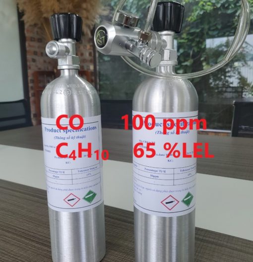 Chai khí CO 100 ppm C4H10 65 %LEL hiệu chuẩn