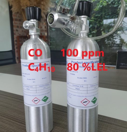 Chai khí CO 100 ppm C4H10 80 %LEL hiệu chuẩn