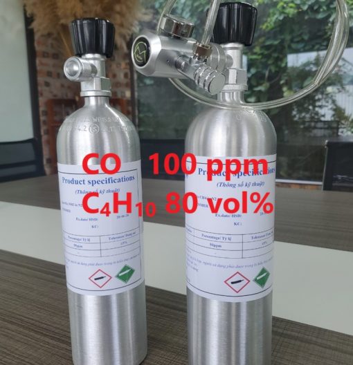 Chai khí CO 100 ppm C4H10 80 vol% hiệu chuẩn