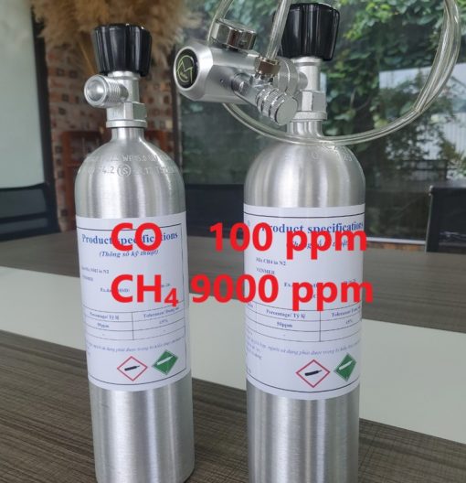 Chai khí CO 100 ppm CH4 9000 ppm hiệu chuẩn