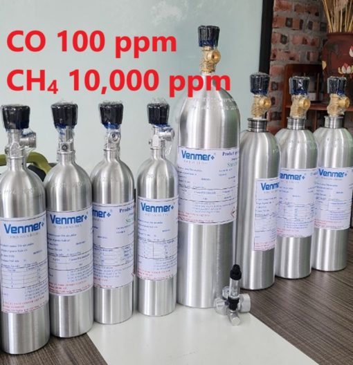 Chai khí CO 100 ppm CH4 10000 ppm hiệu chuẩn