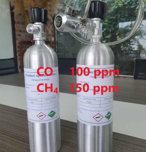 Chai khí CO 100 ppm CH4 150 ppm hiệu chuẩn