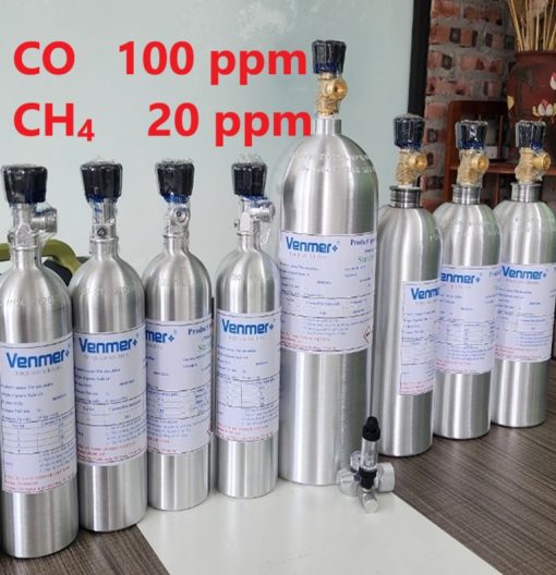 Chai khí CO 100 ppm CH4 20 ppm hiệu chuẩn