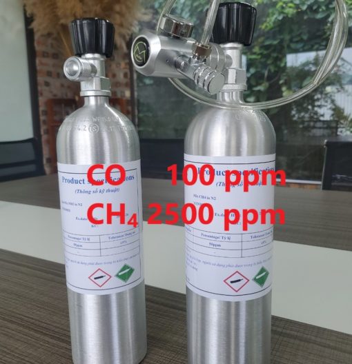 Chai khí CO 100 ppm CH4 2500 ppm hiệu chuẩn