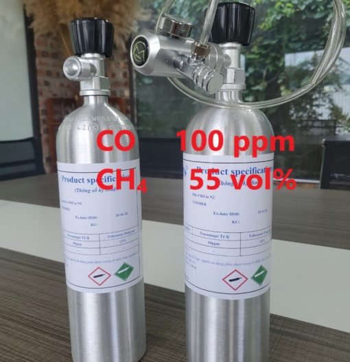 Chai khí CO 100 ppm CH4 55 vol% hiệu chuẩn