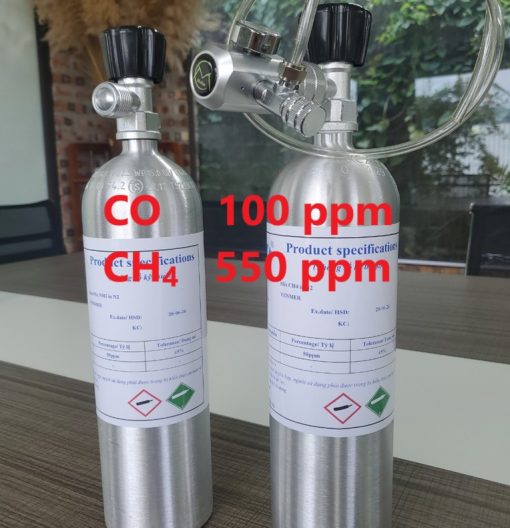 Chai khí CO 100 ppm CH4 550 ppm hiệu chuẩn