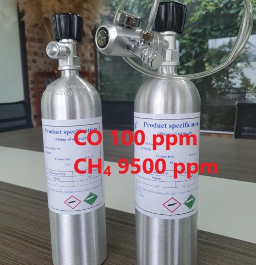 Chai khí CO 100 ppm CH4 9500 ppm hiệu chuẩn