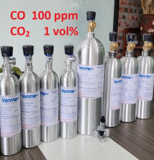 Chai khí CO 100 ppm CO2 1 vol%