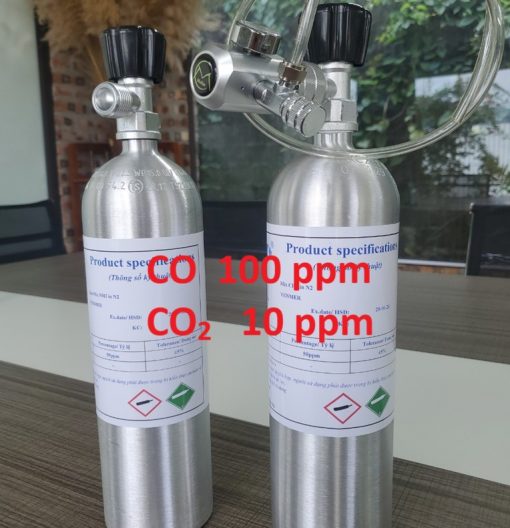 Chai khí CO 100 ppm CO2 10 ppm