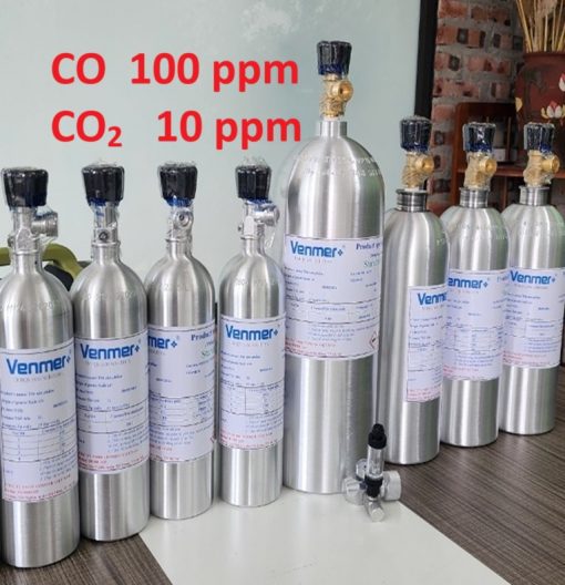 Chai khí CO 100 ppm CO2 10 ppm