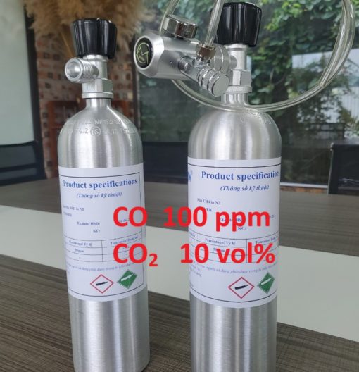 Chai khí CO 100 ppm CO2 10 vol%