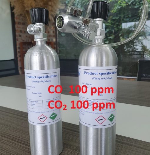 Chai khí CO 100 ppm CO2 100 ppm