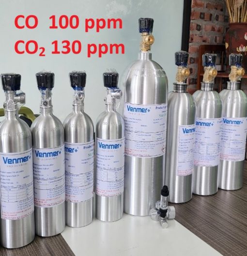 Chai khí CO 100 ppm CO2 130 ppm