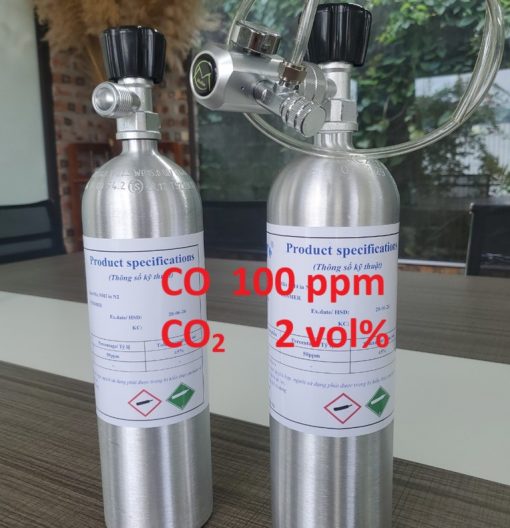 Chai khí CO 100 ppm CO2 2 vol%