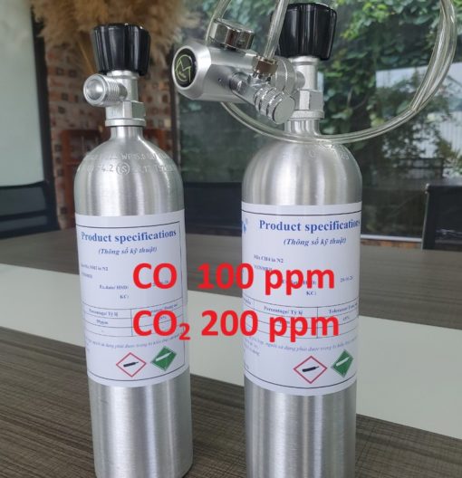 Chai khí CO 100 ppm CO2 200 ppm