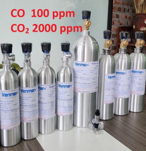 Chai khí CO 100 ppm CO2 2000 ppm