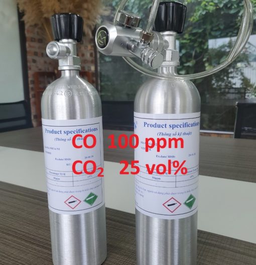 Chai khí CO 100 ppm CO2 25 vol%