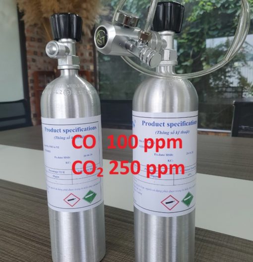 Chai khí CO 100 ppm CO2 250 ppm