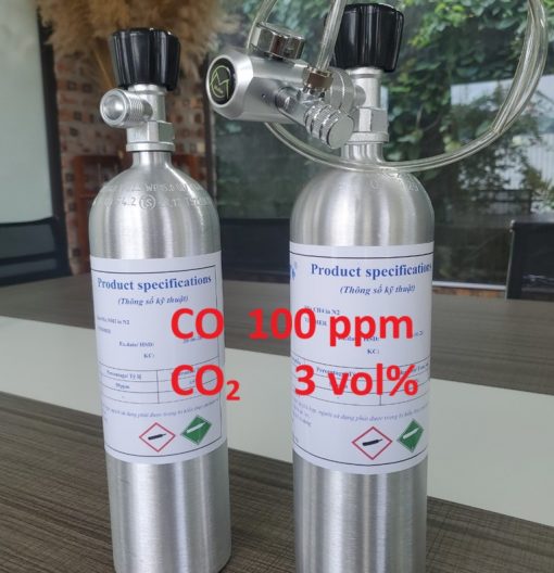 Chai khí CO 100 ppm CO2 3 vol%