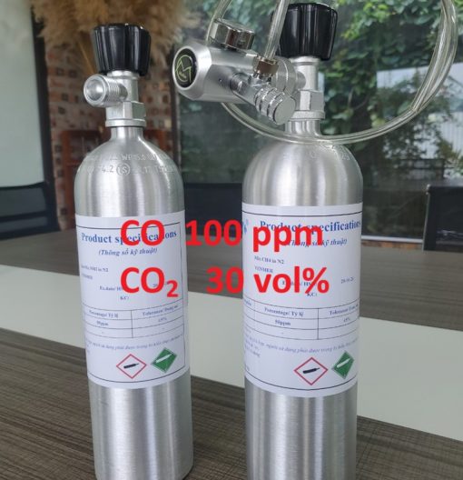 Chai khí CO 100 ppm CO2 30 vol%