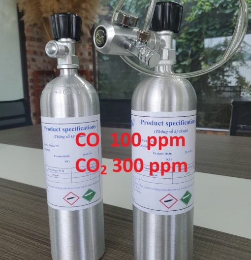 Chai khí CO 100 ppm CO2 300 ppm