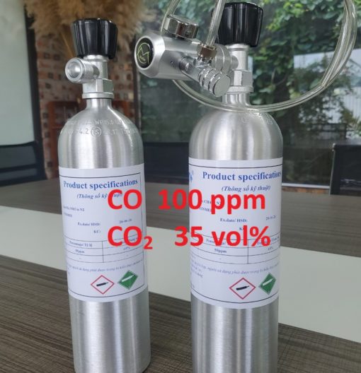 Chai khí CO 100 ppm CO2 35 vol%