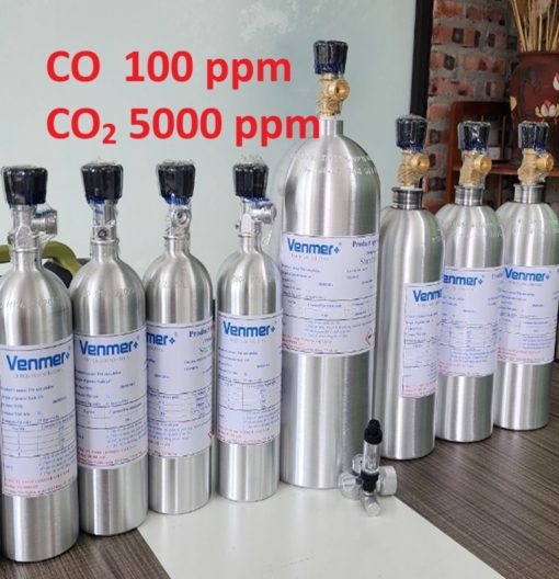 Chai khí CO 100 ppm CO2 5000 ppm