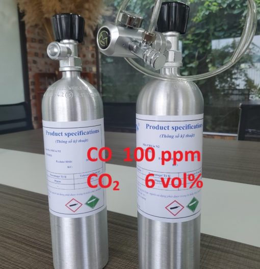 Chai khí CO 100 ppm CO2 6 vol%