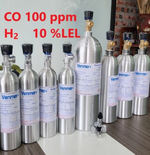 Chai khí CO 100 ppm H2 10 %LEL hiệu chuẩn