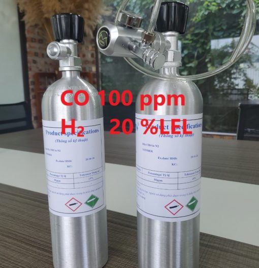 Chai khí CO 100 ppm H2 20 %LEL hiệu chuẩn