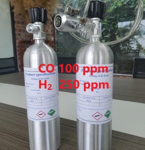 Chai khí CO 100 ppm H2 250 ppm hiệu chuẩn