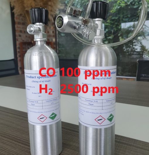 Chai khí CO 100 ppm H2 2500 ppm hiệu chuẩn