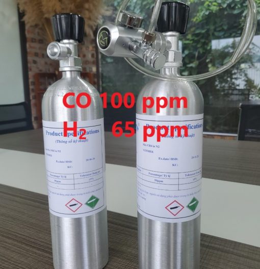 Chai khí CO 100 ppm H2 65 ppm hiệu chuẩn