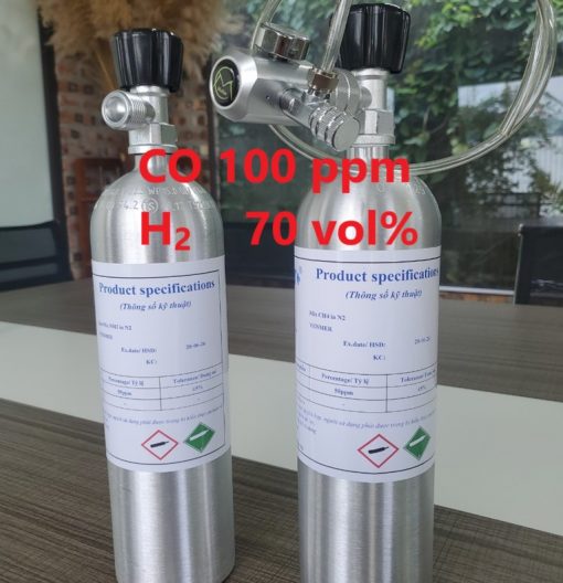 Chai khí CO 100 ppm H2 70 vol% hiệu chuẩn