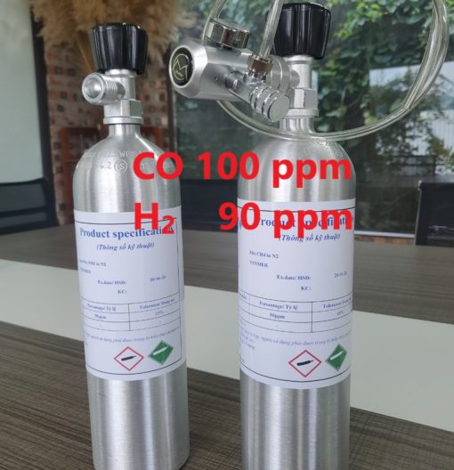 Chai khí CO 100 ppm H2 90 ppm hiệu chuẩn