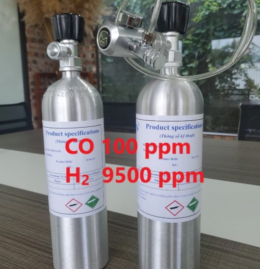 Chai khí CO 100 ppm H2 9500 ppm hiệu chuẩn