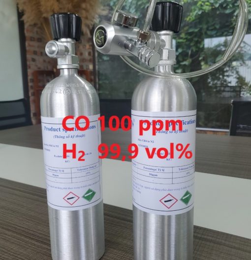 Chai khí CO 100 ppm H2 999 vol% hiệu chuẩn