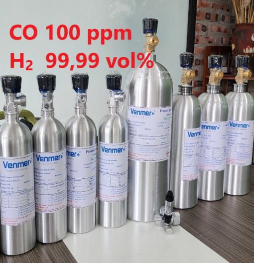 Chai khí CO 100 ppm H2 9999 vol% hiệu chuẩn