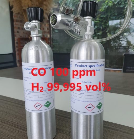 Chai khí CO 100 ppm H2 99995 vol% hiệu chuẩn