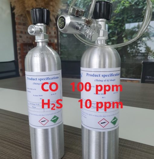 Chai khí CO 100 ppm H2S 10 ppm hiệu chuẩn