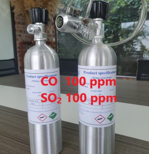 Chai khí CO 100 ppm SO2 100 ppm