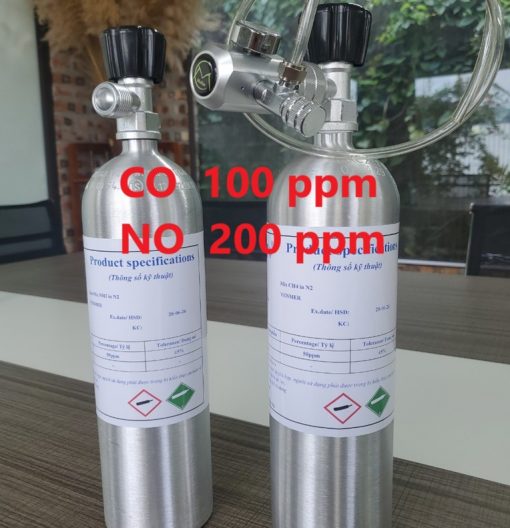 Chai khí CO 100 ppm NO 200 ppm hiệu chuẩn